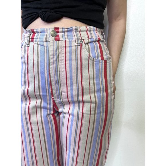 Vintage Y2K 2000s Striped High Waist Mom Jeans Size 10 Maximalist Boho Indie - Picture 6 of 6